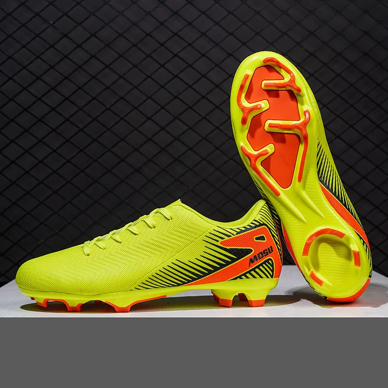 Sports football shoes, Stud, Shredded stud, Fashion yellow combat boots Size 36-45