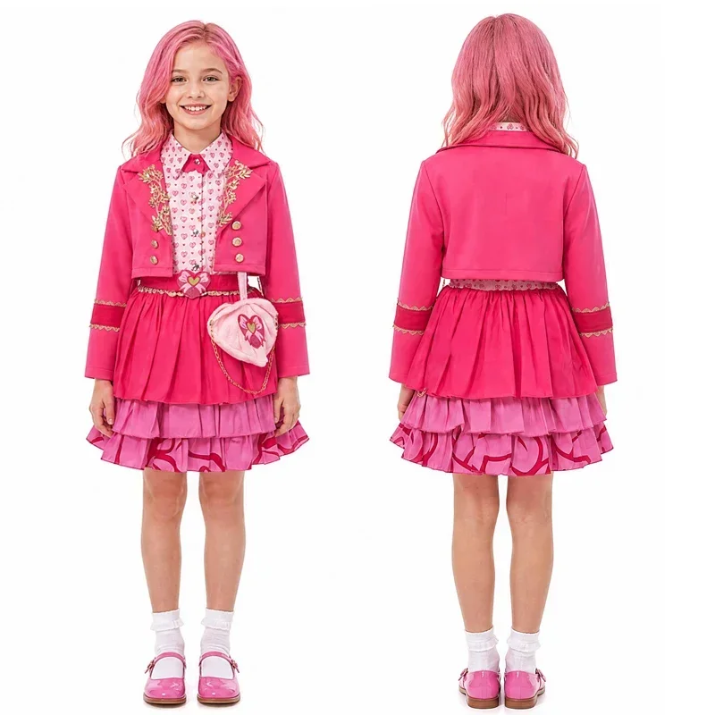 2026 Movie Descendants 5 Costume Wicked Wonderland Pink Bridget Chloe Red Cosplay Princess Halloween Birthday Party