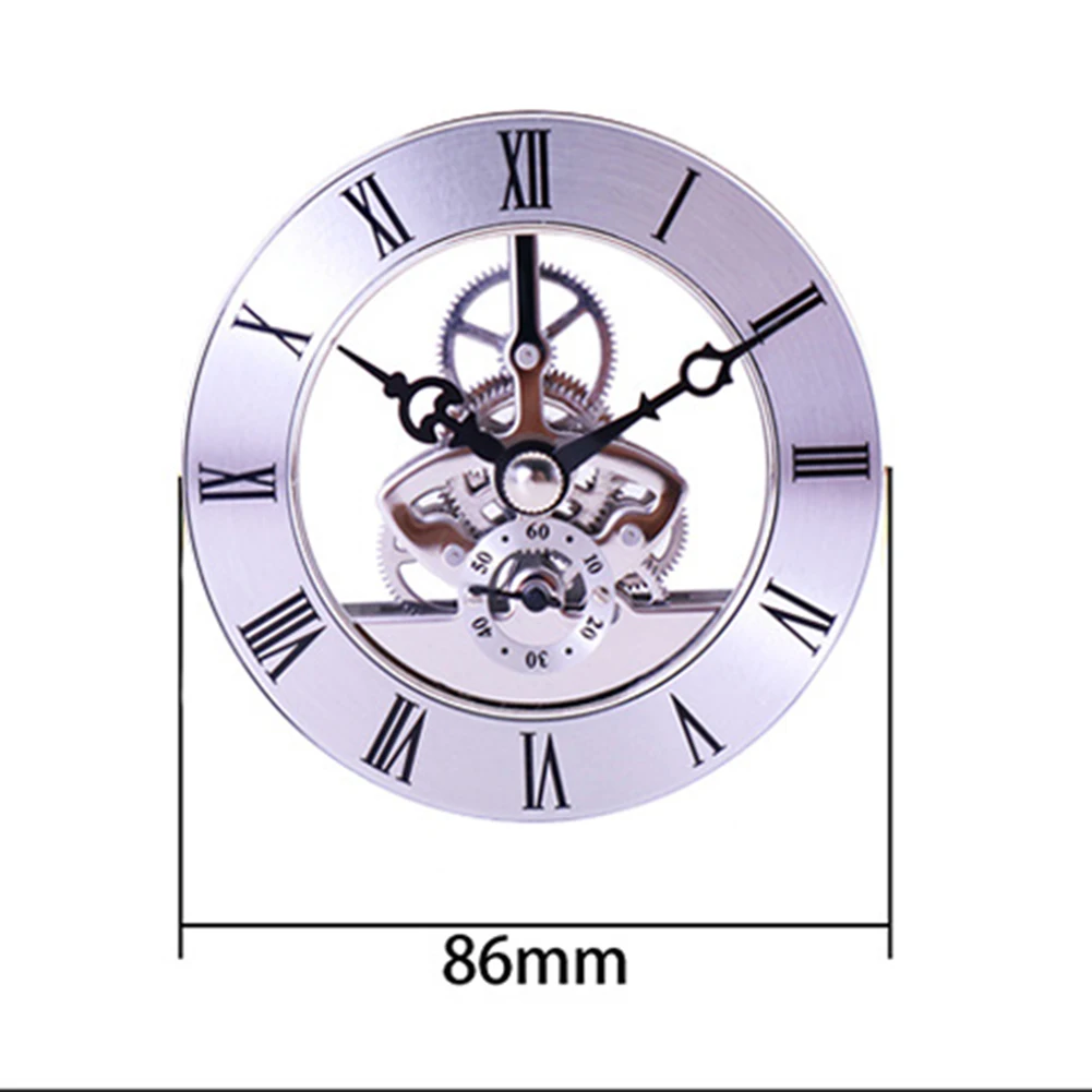 86mm Metal See-through Clock Movement Replacement Gear Movement Inlaid Clock Movement Roman Numbers Skeleton Clock