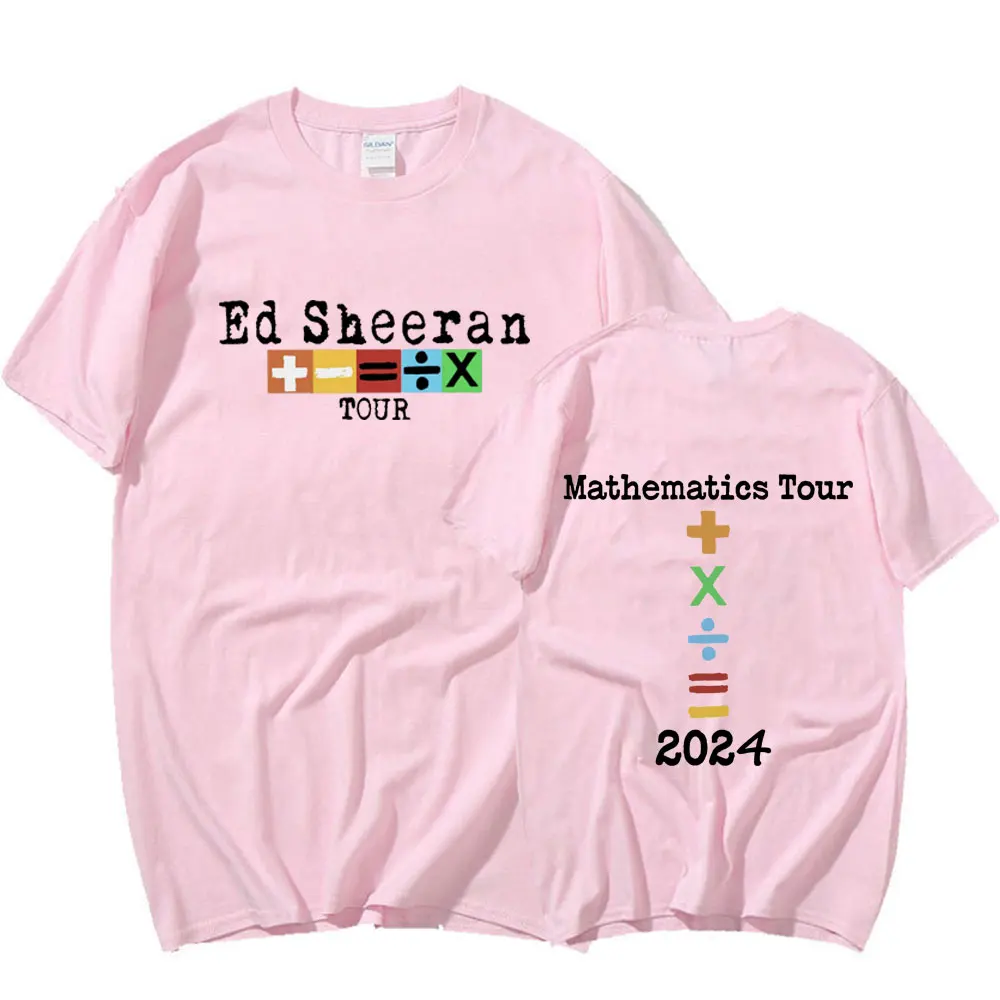 Ed Sheeran 2024 Concert Tour Mathematics T Shirt Fans Gift 100% Cotton Casual T-shirts Men\'s Vintage Hip Hop Tee Shirt Oversized