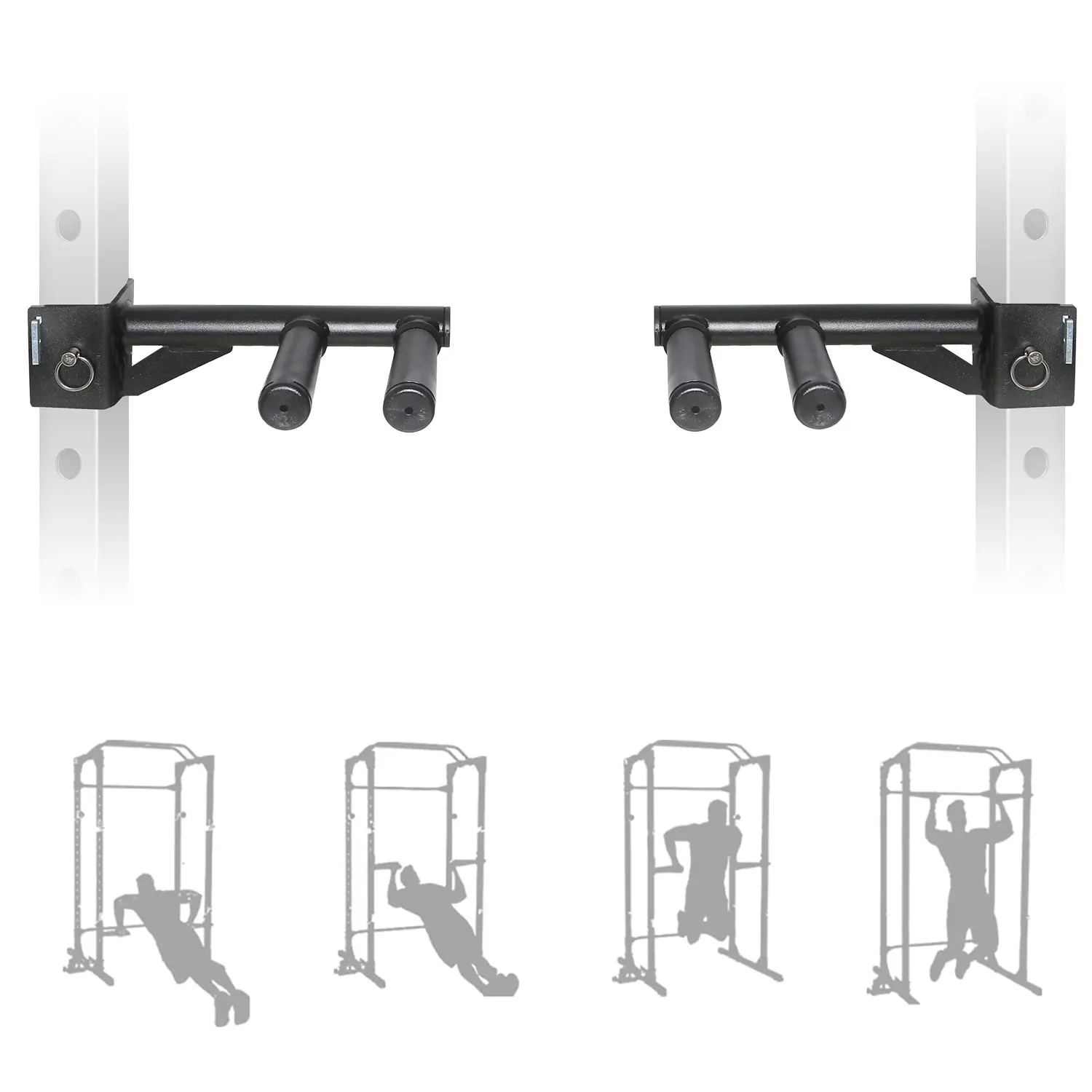 SYL Fitness Dip Bar Attachments for 50x50mm/ 75x75mm Power Rack - Narrow & Wide Dips Double Handles