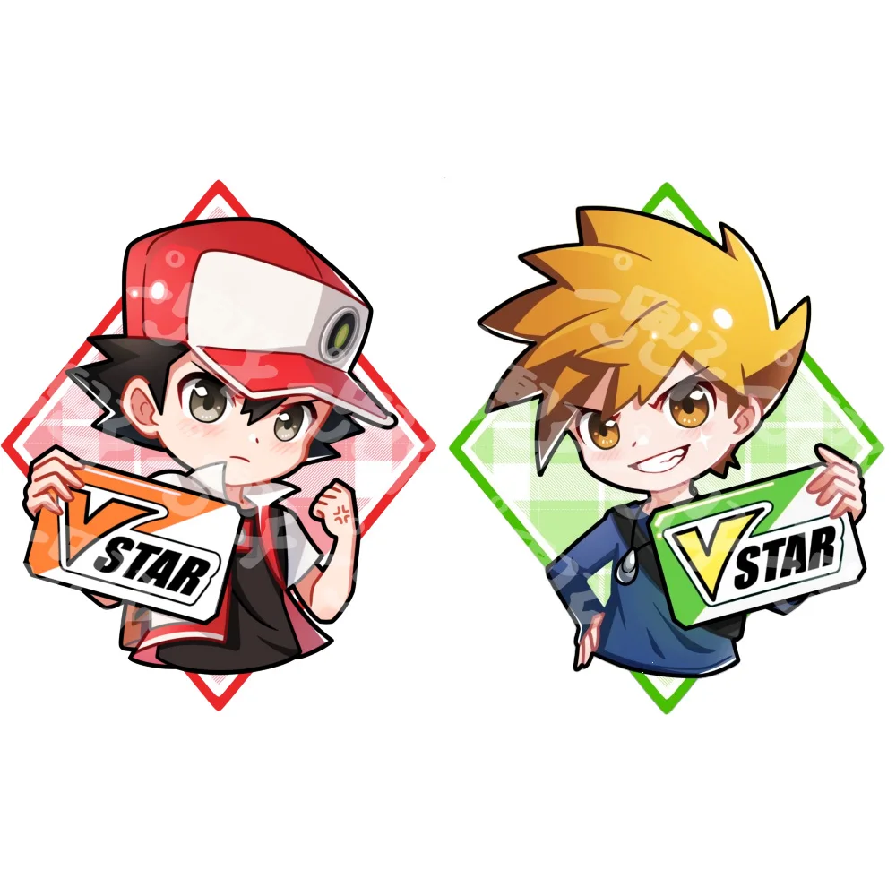 Pokemon Cards Game Red and Blue Props Vstar Plate Indicator Ash Ketchum Anime Game Characters Acg Creativity Props Toy Gifts