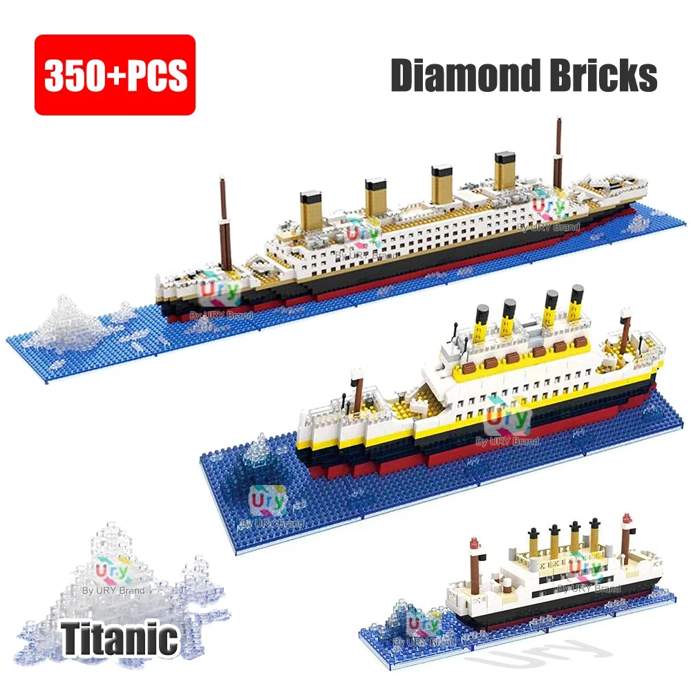 Movie Series Titanic Model Creative Luxury Cruise Ship Set City Boat DIY Diamond Bricks Building Blocks Kit Toys Gift for Kids