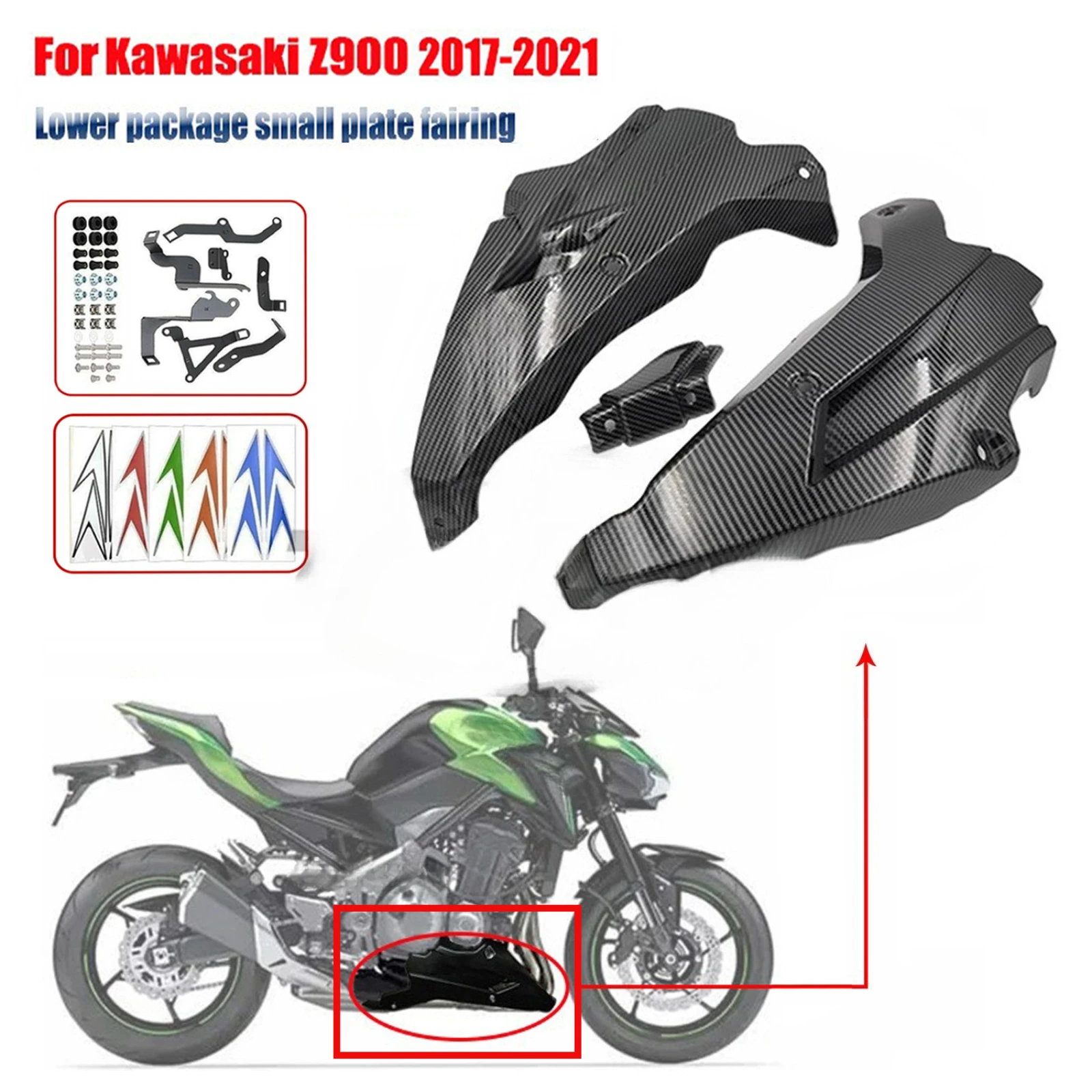 For Kawasaki Z900 2017-2021 Modified Exhaust Heat Shield Cover Engine Lower Belly Fairing Motorcycle Bodywork Protective