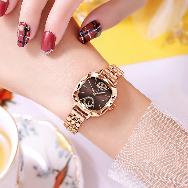 

Hot-selling fashion small green watch original movement watch ladies mesh strap waterproof quartz watch