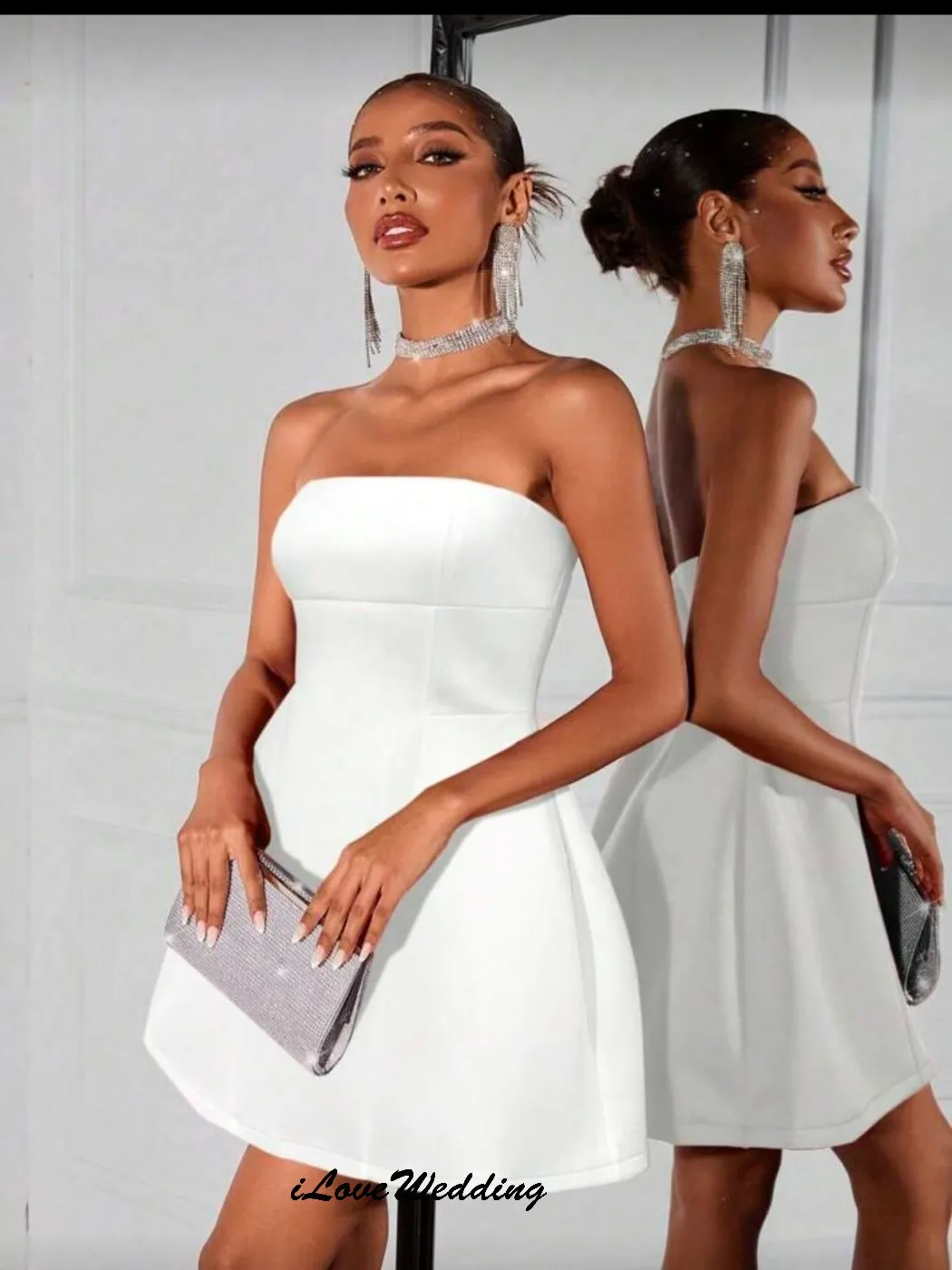 

Customized Straples Short Homecoming Dresses A-Line Elegant Cocktail Dresses Mini Length Backless Women Party Dress Prom Dress