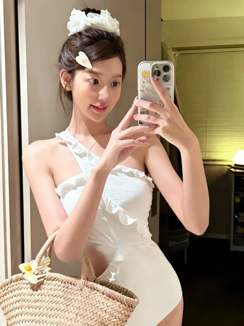 

Женский слитный купальник Moonlight White Tea с открытыми плечами, утягивающий талию, для термальных источников, в отпускном стиле