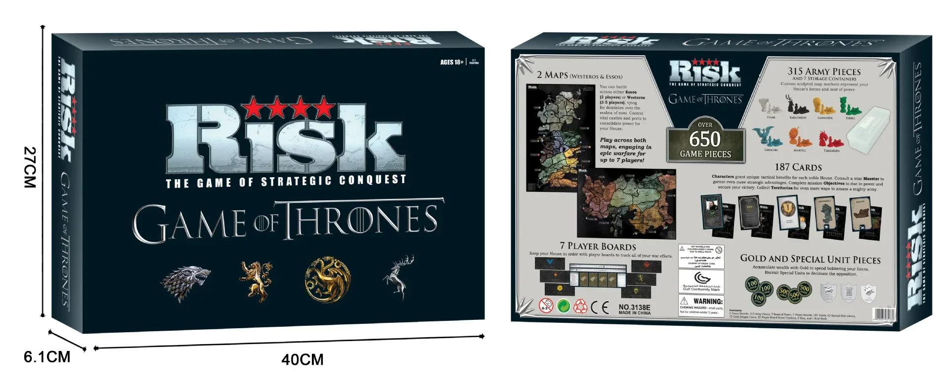 Exciting Strategy Game: Risk Game of Thrones English Card Game for Parties and More