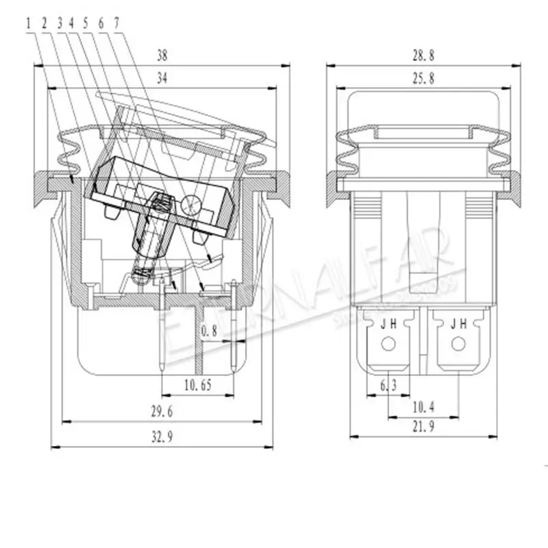 KCD1 KCD2 KCD4 KCD6 On Off 10A 16A 20A 125V 250V AC Heavy Duty DPST uszczelniona wodoodporna łódź Auto Marine przełącz z