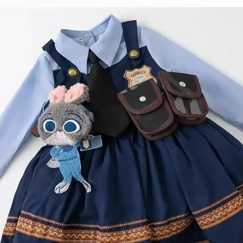 

Zootopia Princess Dress Judy Rabbit Police Officer Lolita Dress Animation Derivatives Children Cos Clothing Girl Gifts