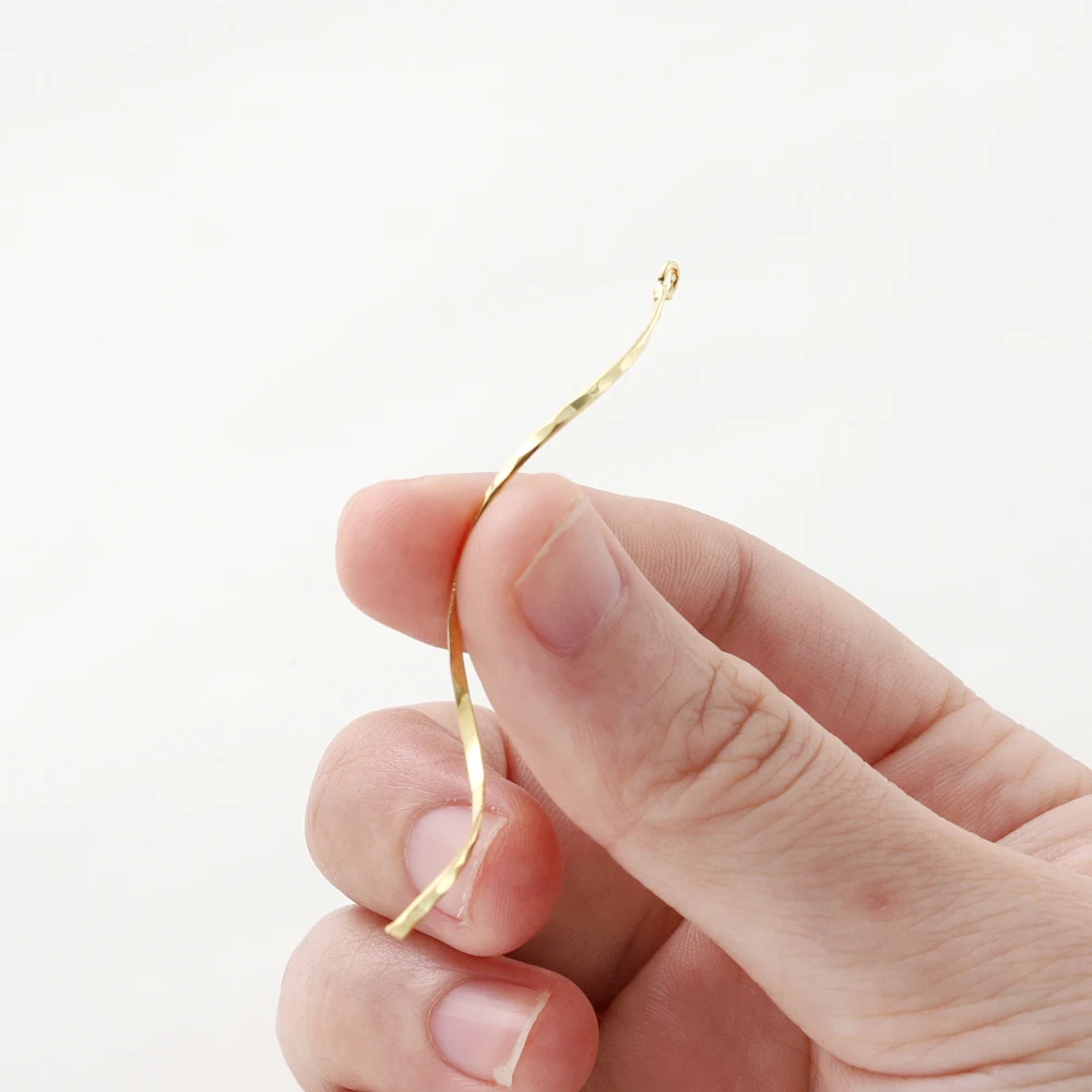 10Pcs 14K/18K Gold Color Plated Brass S-shaped Hanging Long Curved Band Charms Pendants for DIY Earring Accessories