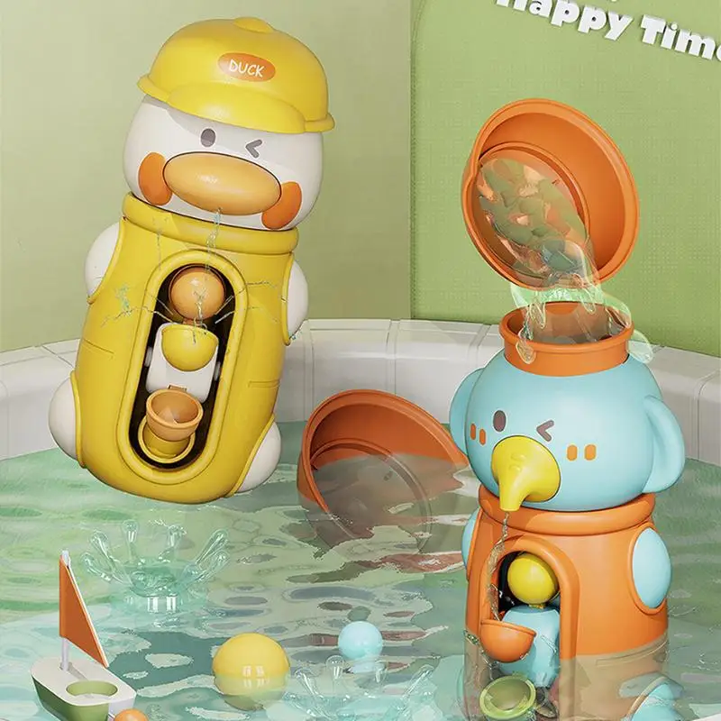 Juguetes de baño para niños pequeños, juguetes de bañera con rueda de agua giratoria, divertido elefante, pato, juguetes de baño para niños pequeños