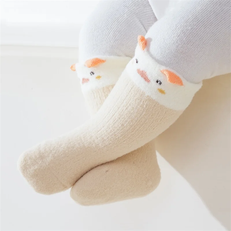 

Autumn Winter Thick Warm Baby Socks Newborn Super Soft Middle Tube Socks Infant Toddler Cute Cartoon Socks For Boys Girls 0-5Yrs
