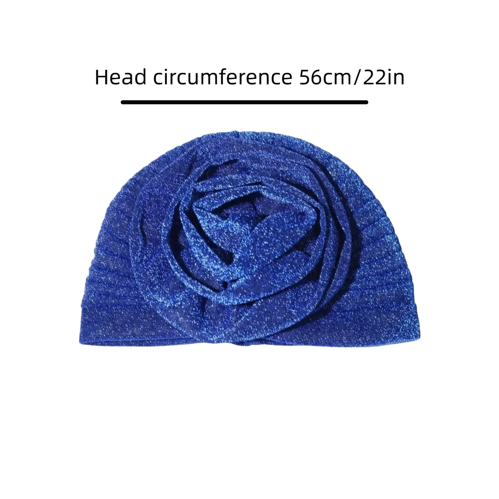 Afrikanische Turban-Kappen aus roher Seide, große Rose, atmungsaktiv, nigerianische Hochzeit, Geles-Kopfbedeckung, leichte Kopfbedeckung, Party-Kopfbedeckung