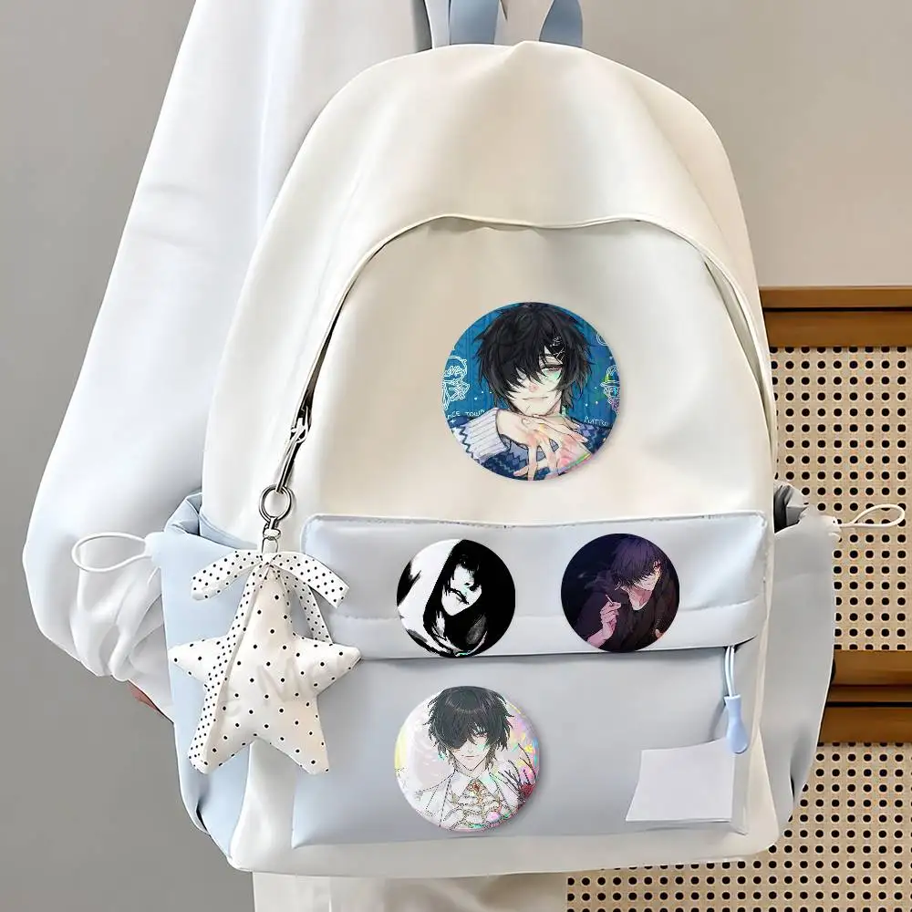 Towa- S-Slow D-Da-ma-g-e Creative Round Button Pins Badge Set Cartoon Anime Movie Music Pattern Brooches For Bags Jackets