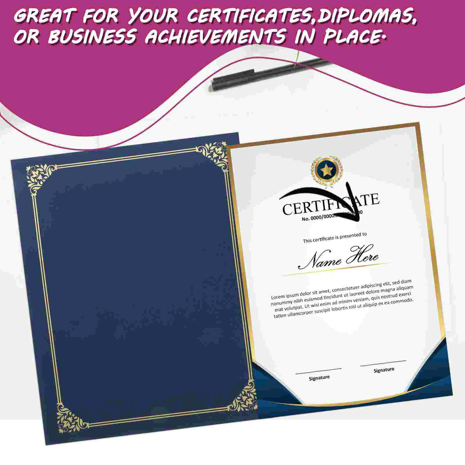 10 Pcs Certificate Cover Envelopes Report Memento Protector Paper Holder Document Single Sided Award