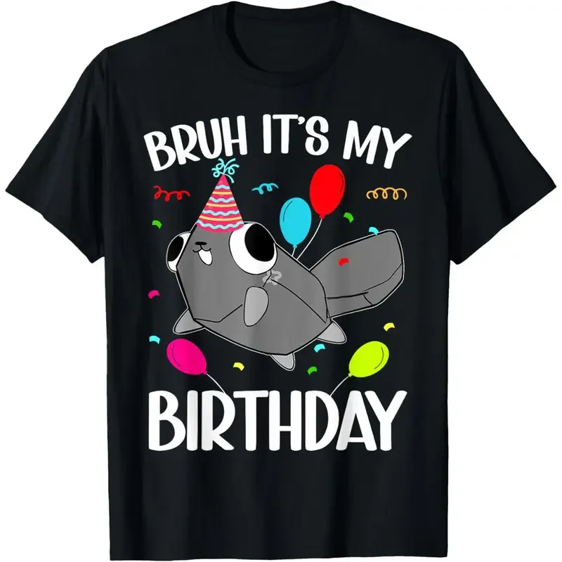 Men's Classic Short-Sleeve Cotton T-Shirt - Dandy's World Birthday Graphic, Black, Crew Neck, Soft, Comfy, Breathable, Machine Washable, Casual Cotton Fabric Tee, Size Down for Fitted Menswear Top