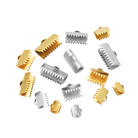 20Pcs Crimp End Beads Cord End Buckle Tips Caps Flat Cover Clasps Cord Connectors For Jewelry Making DIY Necklace Bracelet