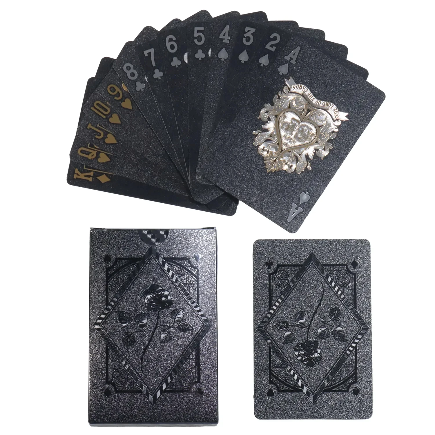 Cartas de juego impermeables doradas y plateadas, baraja de plástico, cartas mágicas, regalos de navidad