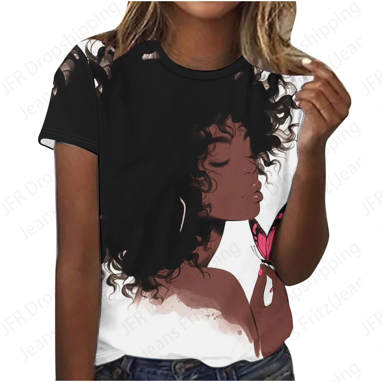 Sexy Africa Women T Shirt Face 3d Print T-shirt Women Fashion T-shirts Female Top Tees Graphic T Shirt Black Camiseta Large Size