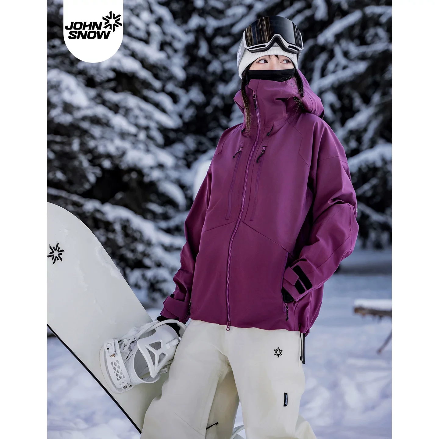 2026 John Snow Waterproof Windproof Hard Shell Ski Coat Fully Taped Seams Snowboard Jacket Unisex Winter Sports Outerwear