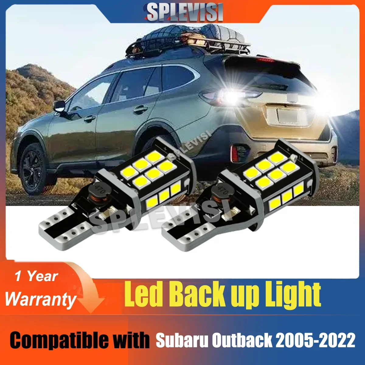 2Pc Bright White Backup Light 12V Canbus Free For Subaru Outback 2005 2006 2007 2008 2009 2010 2011 2012 2013 2014 2015 -2022