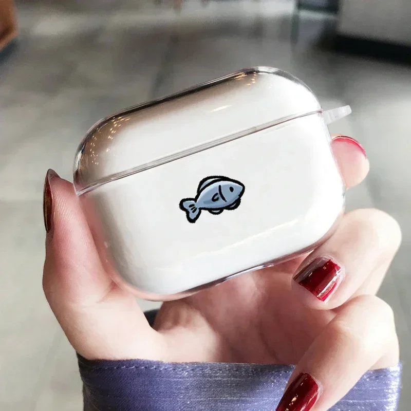 Funny Cat Fish Couple Earphone Case For Apple AirPods 4th 3 Pro 2 Protective Shell Cover For AirPod 3 2 Matte Box Fundas Air Pod