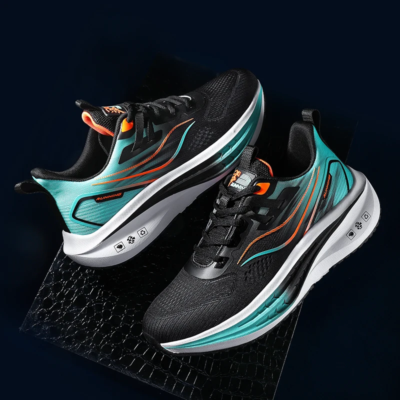 Men's Sports Running Shoes with Mesh, Breathable, Lightweight, Comfortable for Marathon Running, Non Slip, and Slow Running