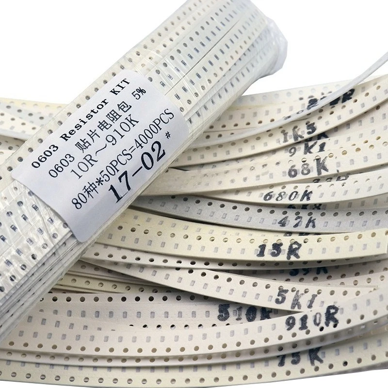 

4000PCS 0603 SMD Resistor Kit 80 Values 5% Tolerance Chip Resistor Assortment Set