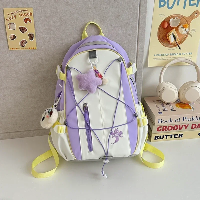 Soft Interior Compartment Backpacks Sewing Thread Large Capacity 2025 Hot Sale Bags for Women Zipper Fashion Nylon Backpacks