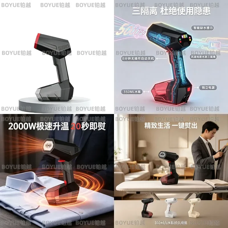 Portable Steam Iron High Power Electric Garment Steamer Handheld Clothes Wrinkle Remover Hanging Ironing Machine for Home