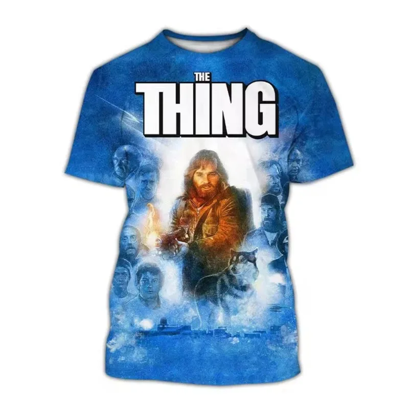 공포 영화 The Thing 3D 프린트 남성 티셔츠 패션 캐주얼 하라주쿠 반소매 오버 사이즈 o 넥 티셔츠 유니섹스 의류
