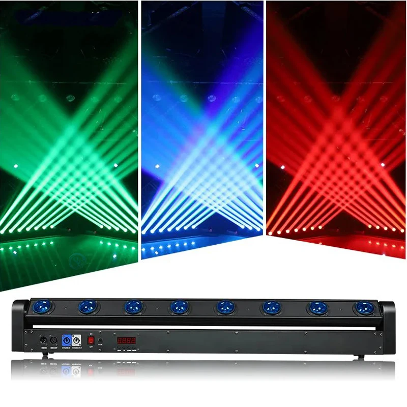 8X12W LED Beam Moving Head Light Bar By DMX Control Infinite Rotating RGBW 4IN1 LED Effect for DJ Disco Party Stage