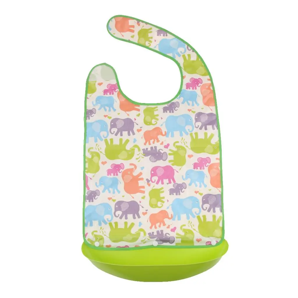 Adjustable Eating Aid Bib Waterproof Adult Bib Protector Anti Oil Stain for Senior Mealtime Safety