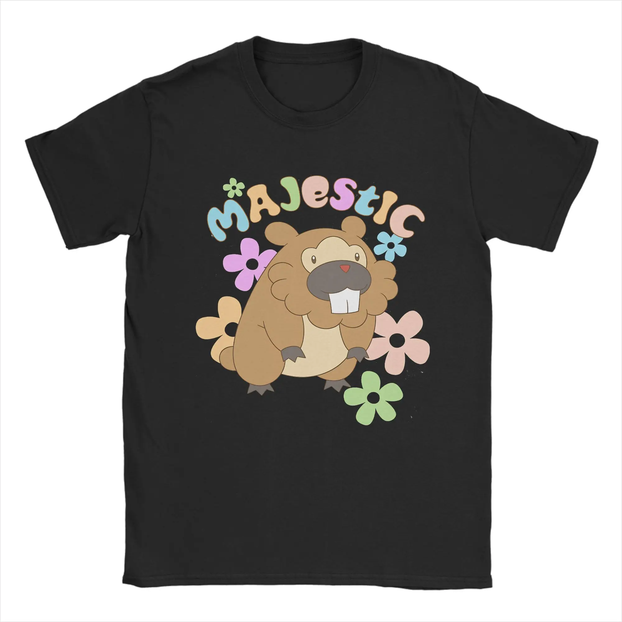 

Футболка оверсайз, летняя, с принтом Pokemon Bidoof Majestic Mineral, модная, хлопковая, для мужчин, эстетичная, с коротким рукавом