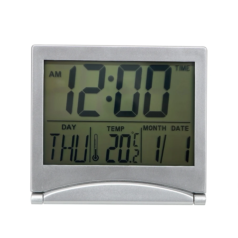 Time Date Temperature Timer Desk Clock Portable Electronic Clocks Alarm Clock LCD Digital Foldable