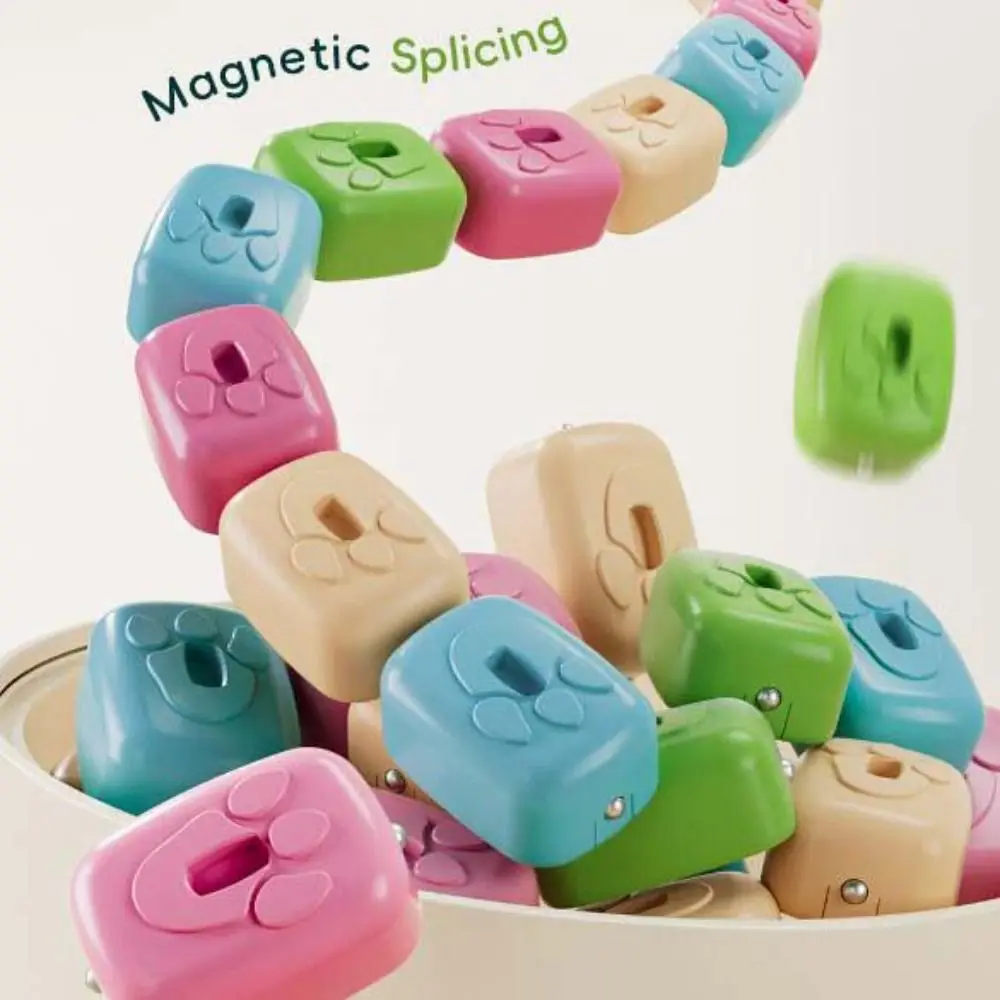 Fun Game Magnetic RC Snake Car Toy Interactive Bead Eating Greedy Snake Car Desktop Rechargeable Remote Control Car Boys Toy