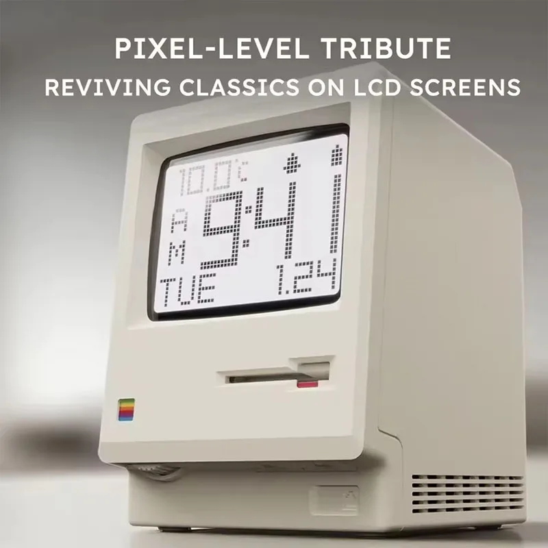 

Maclock Ретро пиксельный будильник с ночником Регулируемая яркость Несколько настольных будильников для уникального ретро-технического подарка