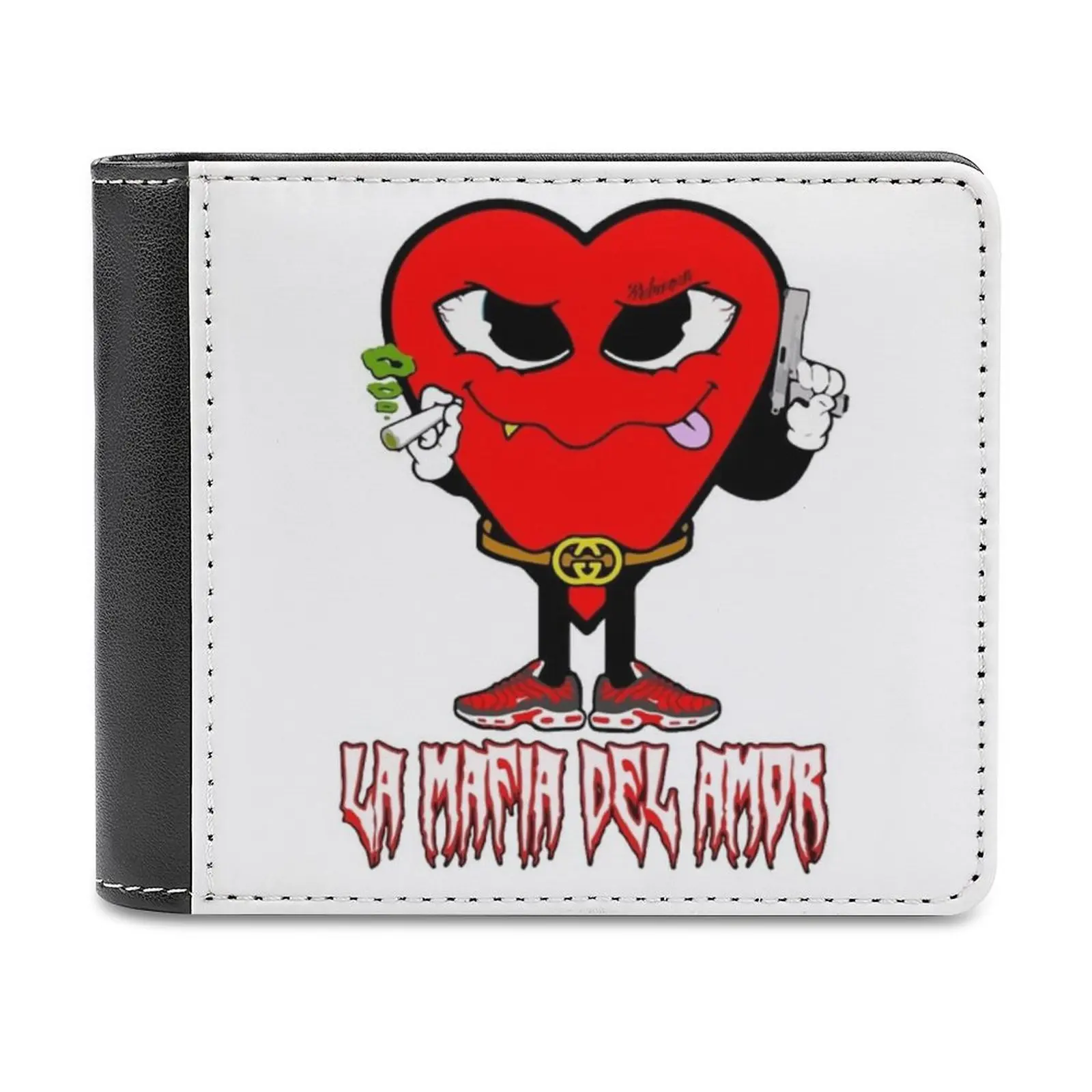 المافيا من الحب الرجال المحفظة بولي Leather جلدية قصيرة الذكور المحافظ محفظة بطاقة الائتمان للرجال حقيبة المال الحب المافيا المافيا الحب Pxxr Gvng Pxxr #1