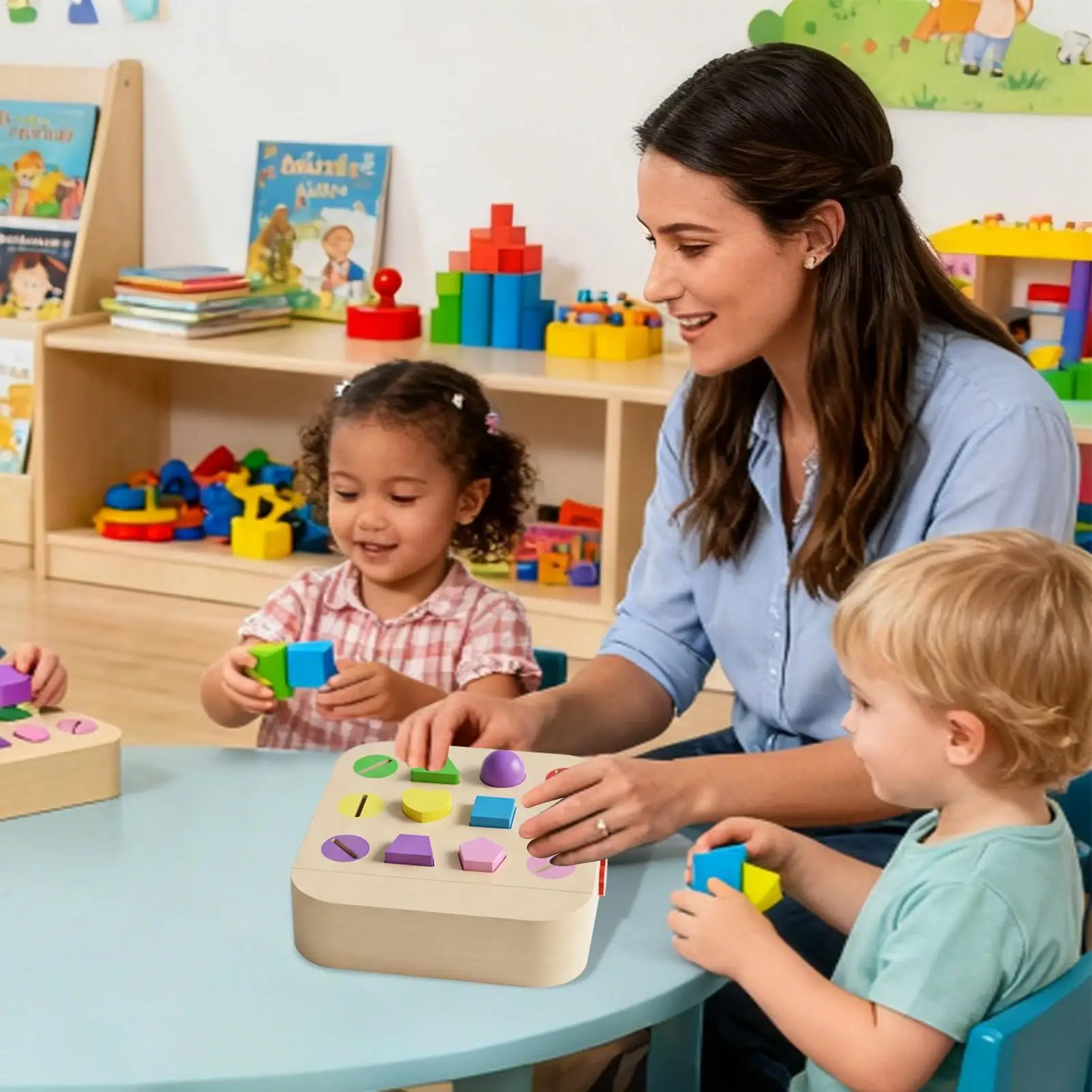 Blocchi di costruzione della forma di riconoscimento del colore del bambino precoce per neonati Giocattoli educativi per bambini Formazione interattiva genitore-figlio