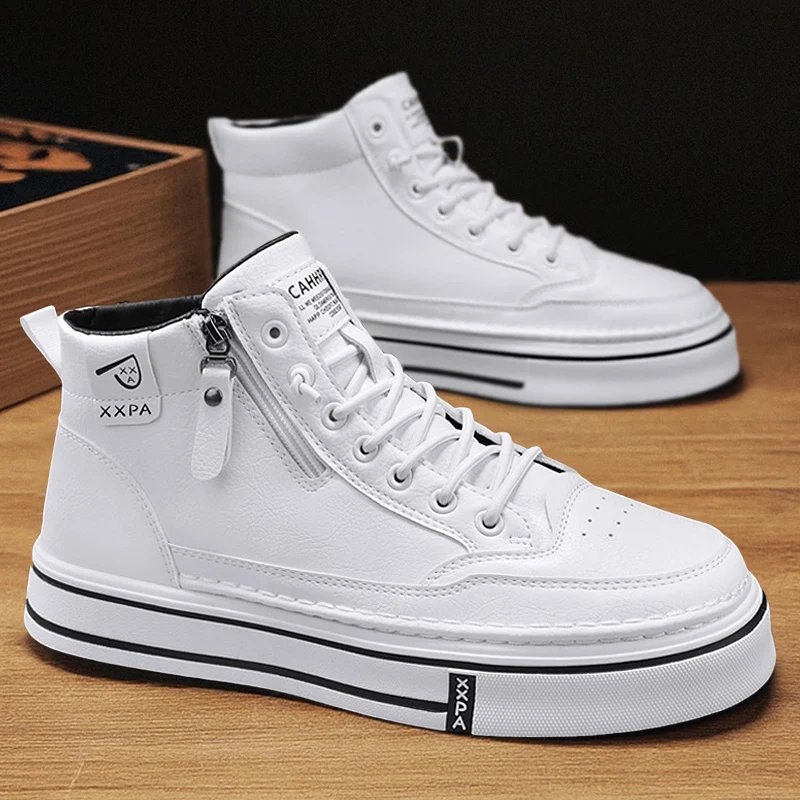 

Кроссовки, повседневные мужские кроссовки больших размеров 45, дизайнерские туфли с высоким/низким верхом, модная спортивная обувь из кожаной ткани на увеличенной платформе