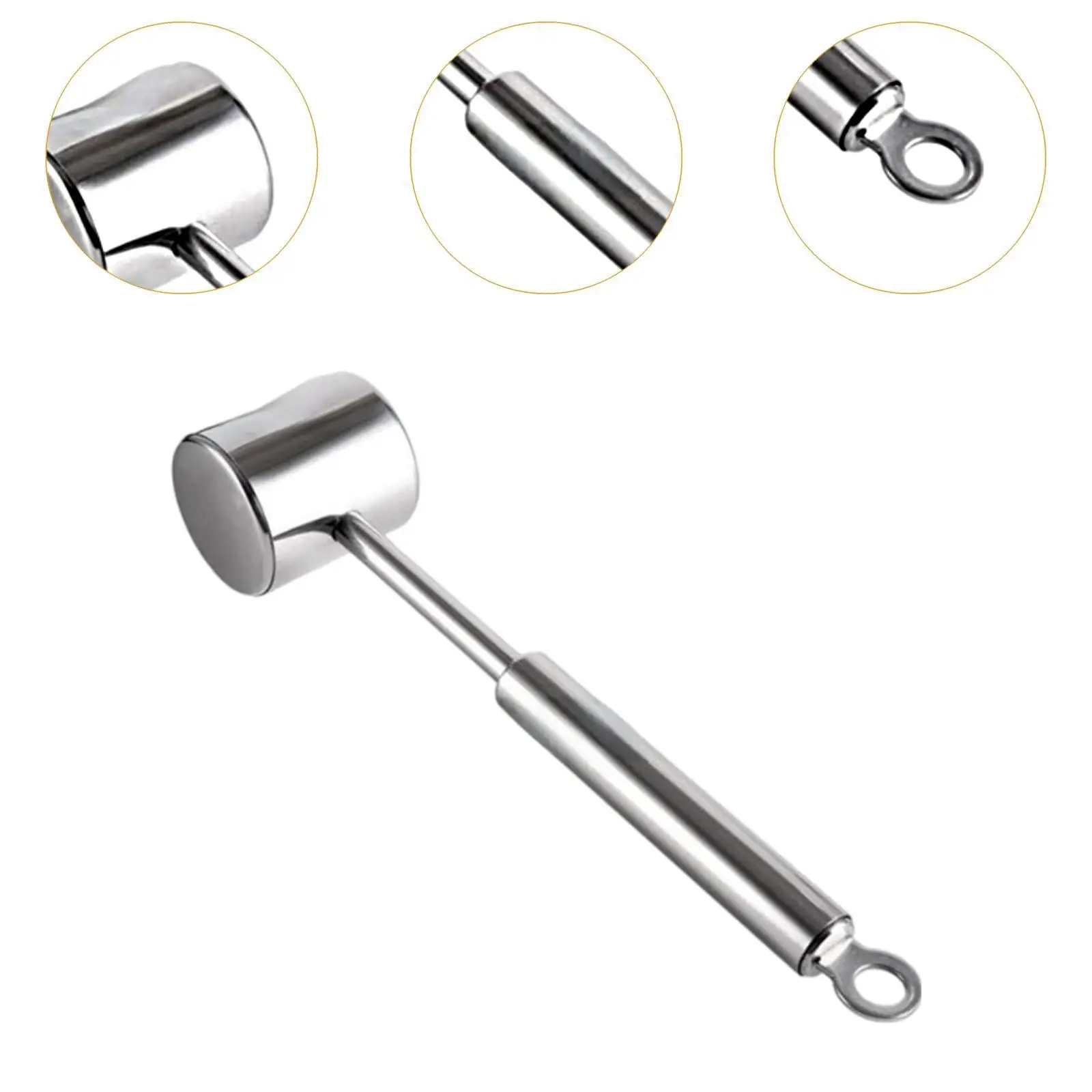Stainless Steel Meat Hammer Mallet Kitchen Tool for Tenderizing Steak Poultry Fish Easy to Use Home Accessory