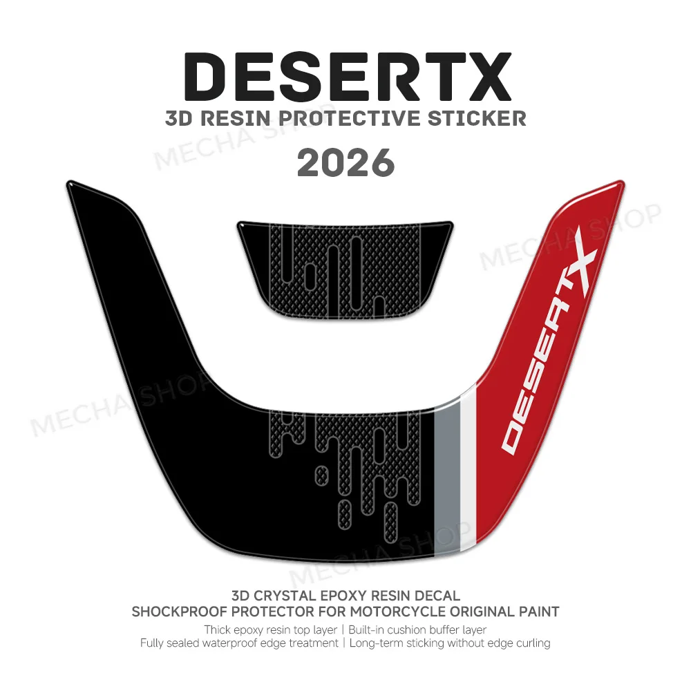 For DesertX 2026 3D Motorcycle Tail Protection Sticker