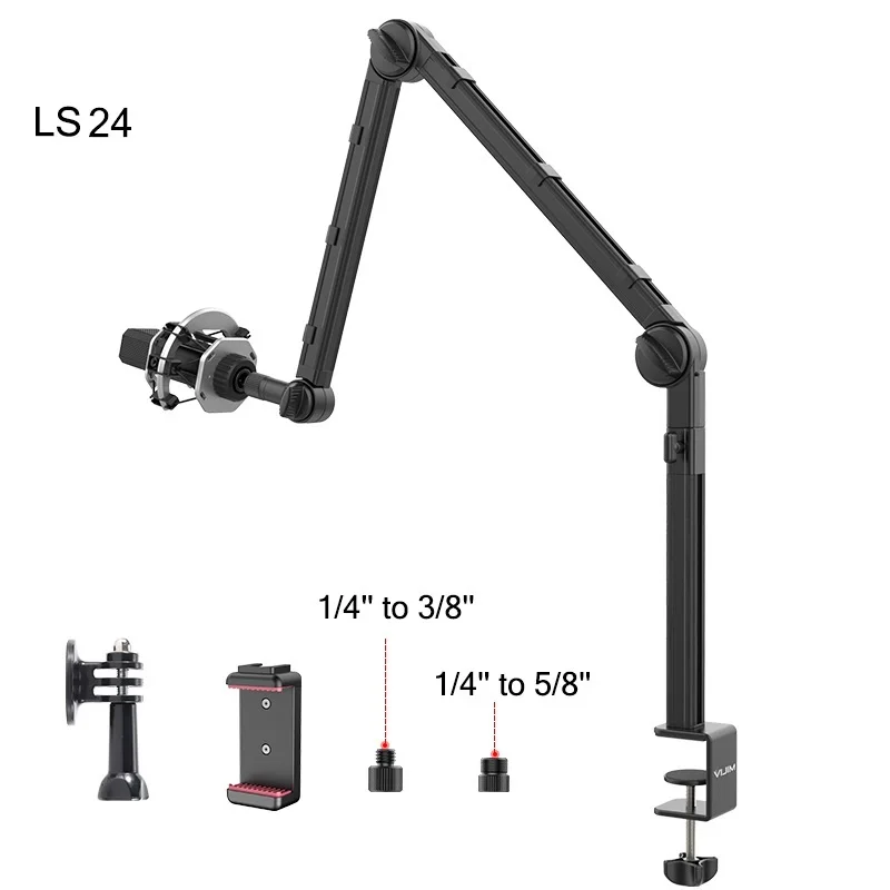 AAA+ LS24 Desktop Microphone Stand 360° Adjustable Suspension Boom Mic Arm With 1/4 Screw Photography Studio Supplies