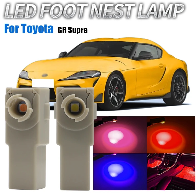 2PCS Car LED Illumination Assembly Atmosphere Bulbs Foot Light For Toyota GR Supra Hiace Hilux Mirai Prius AWD-e Raize Sequoia