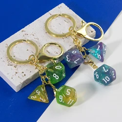 Fine Dice Keyring, Mixing Colors Dice Keychain, Handbag Charm Car Pendant Accessories,DND Game Theme Good Luck Keychain