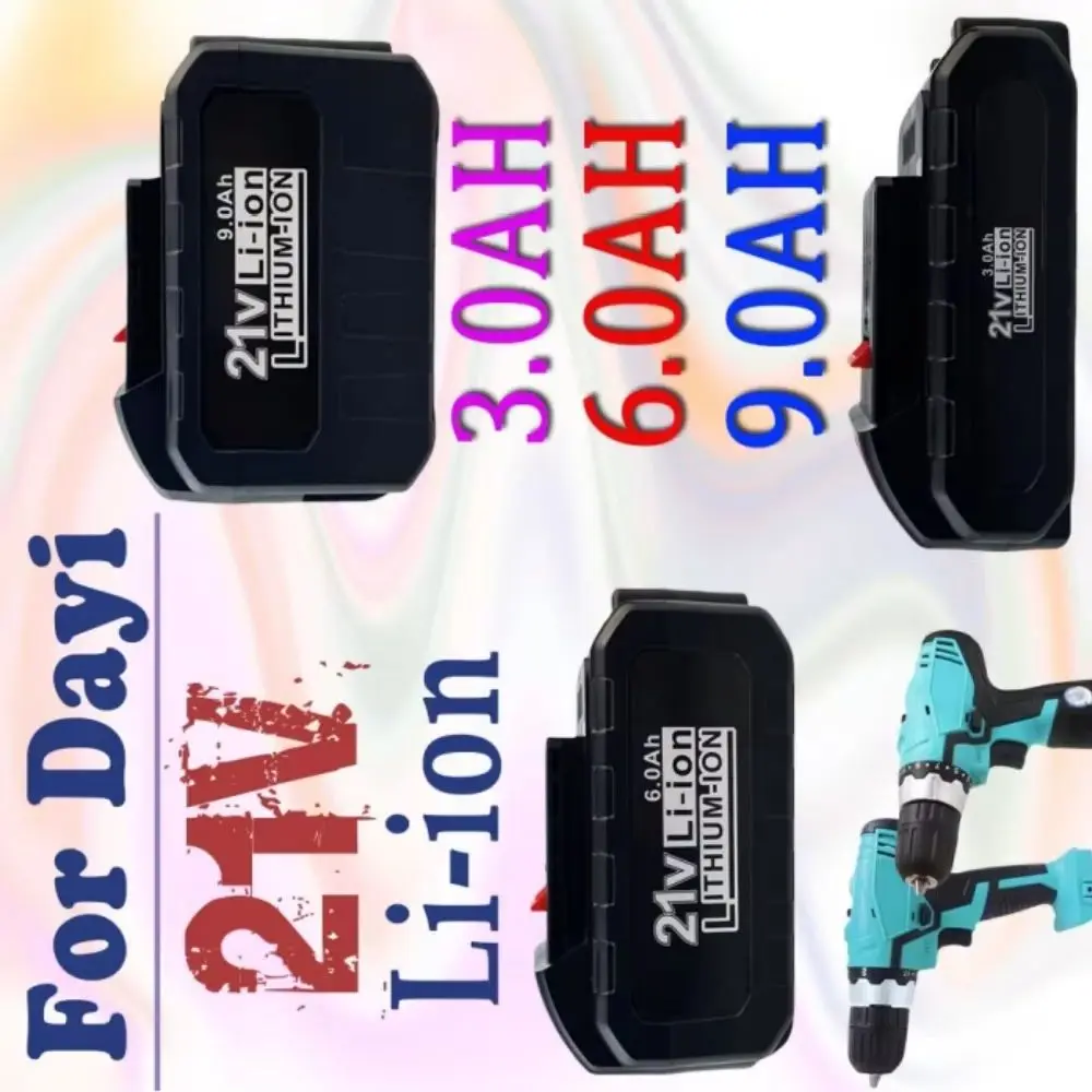 For Dayi 21V 3.0/6.0/9.0Ah Lithium-ion Rechargeable Battery for Cordless Electric Power Tools Suitable for Wrench Drill Saw