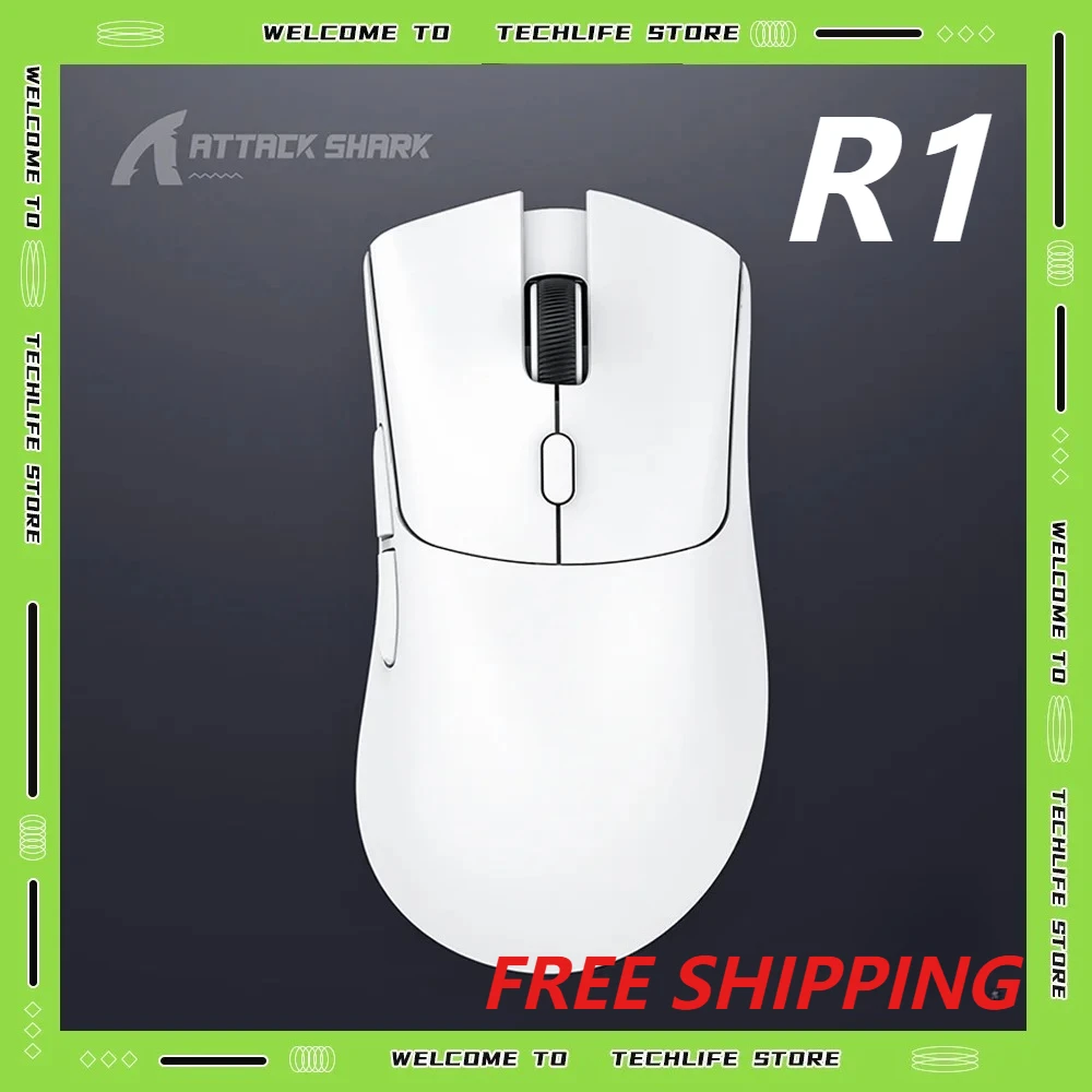 

Attack Shark R1 Wireless Gaming Mouse Honeycomb Shell PAW3311 26000 DPI Tri Mode Bluetooth 2.4G Type C RGB Ergonomic Mice