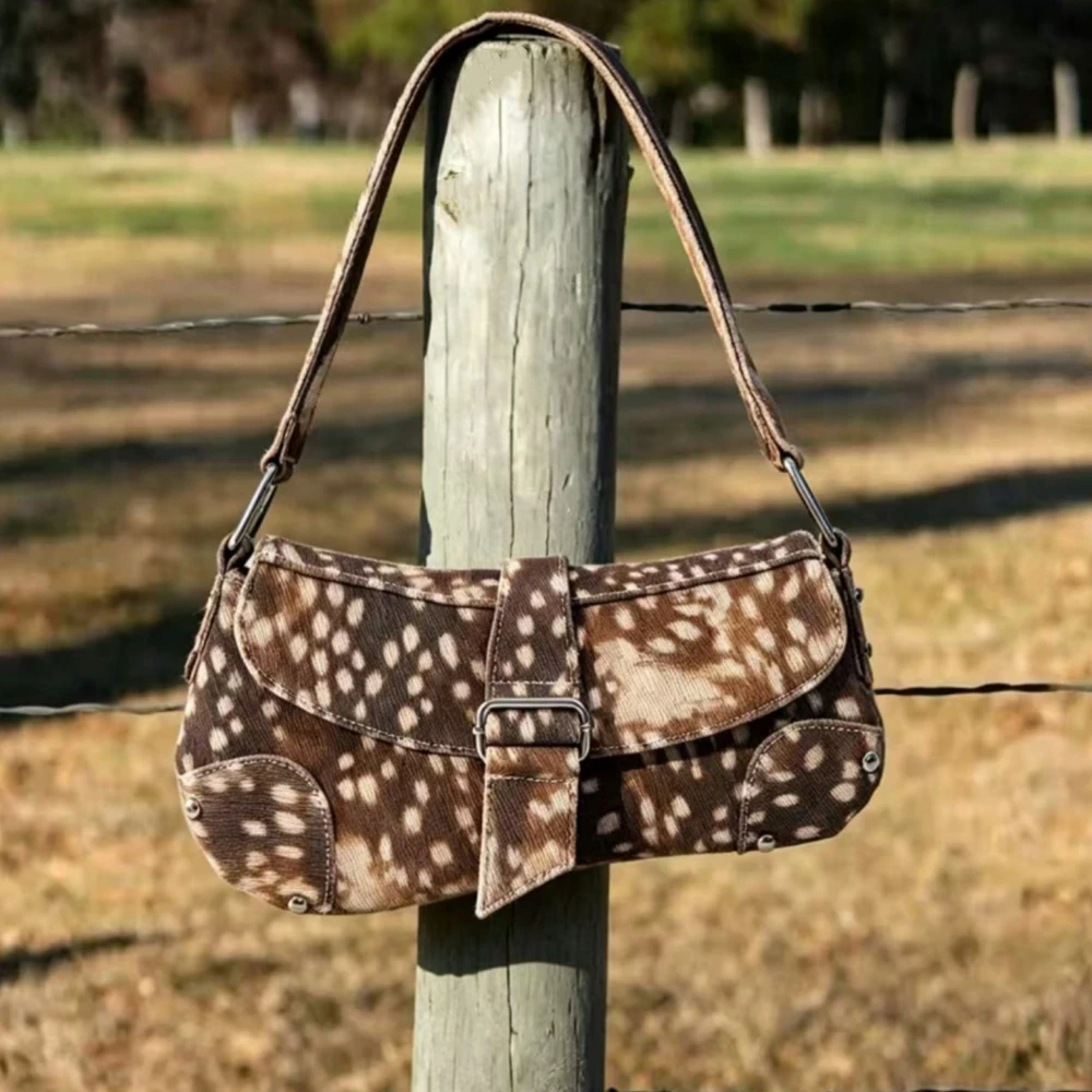 Distressed Canvas Leopard Stri - Saddle Bag Distressed 评论和价格