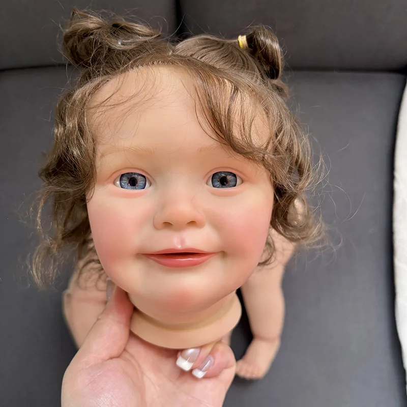 

24inch Zoe Reborn Doll Kit Lifelike Awake BabyMultiple Layers Painting Doll Parts with Body and Eyes Hand Rooted Hair